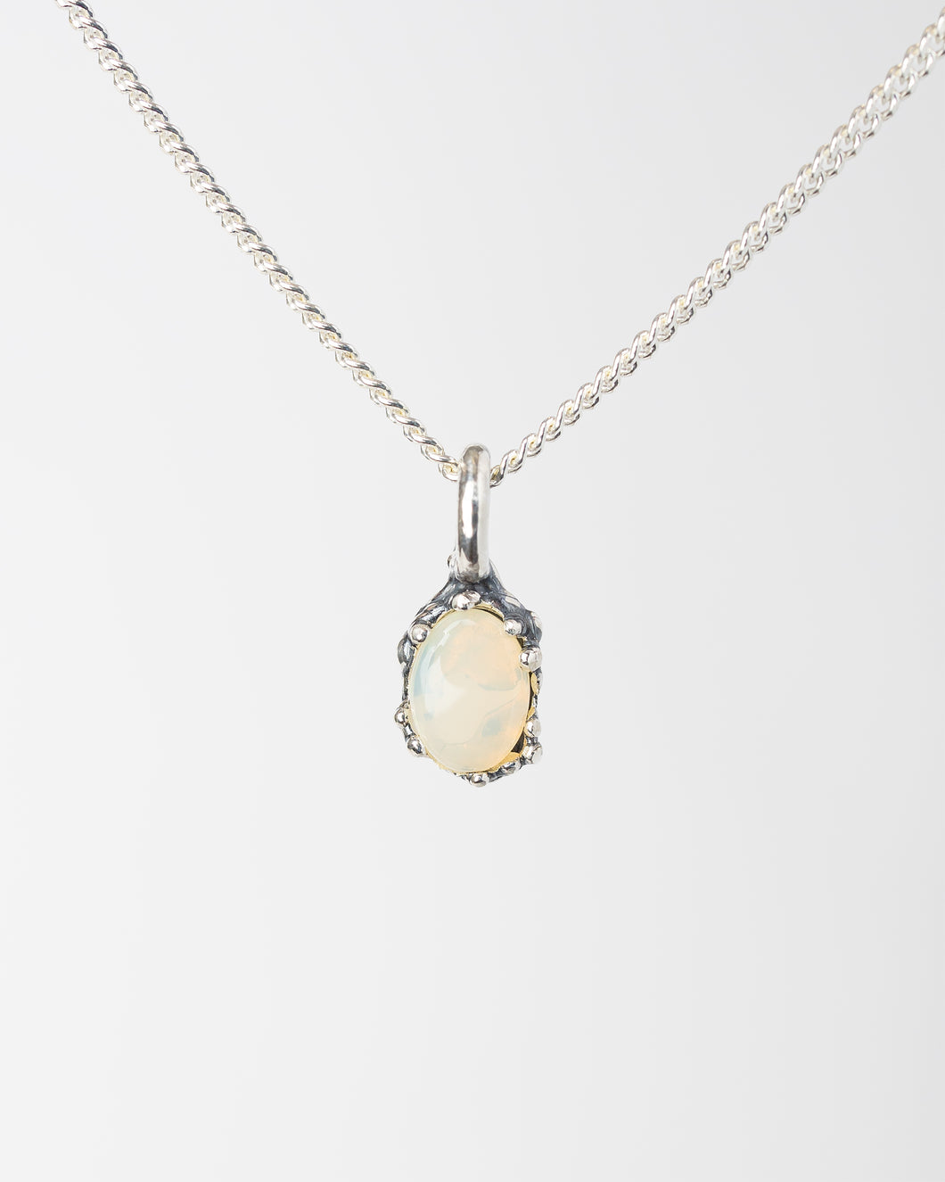 Small White Opal Pendant